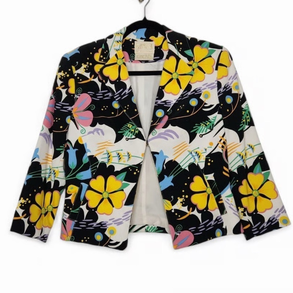 Alberto Makali  Cache vintage floral jacket 3/4 sleeves sz 8